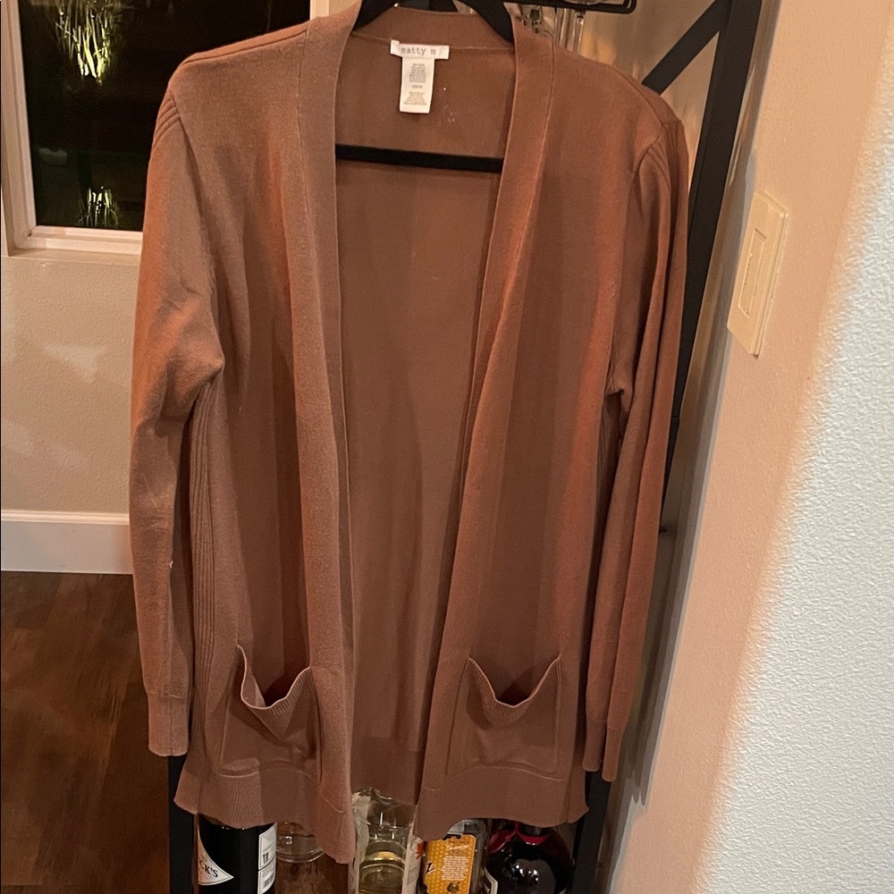 Matty M Women's Brown Cardigan Sweater